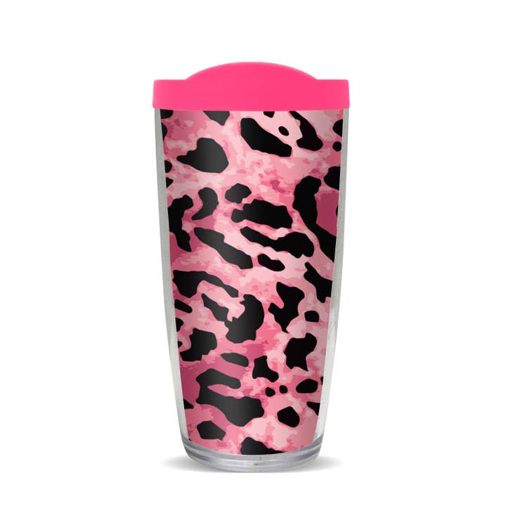 Leopard Pattern Pink Tumbler for wholesale by FREEHEART