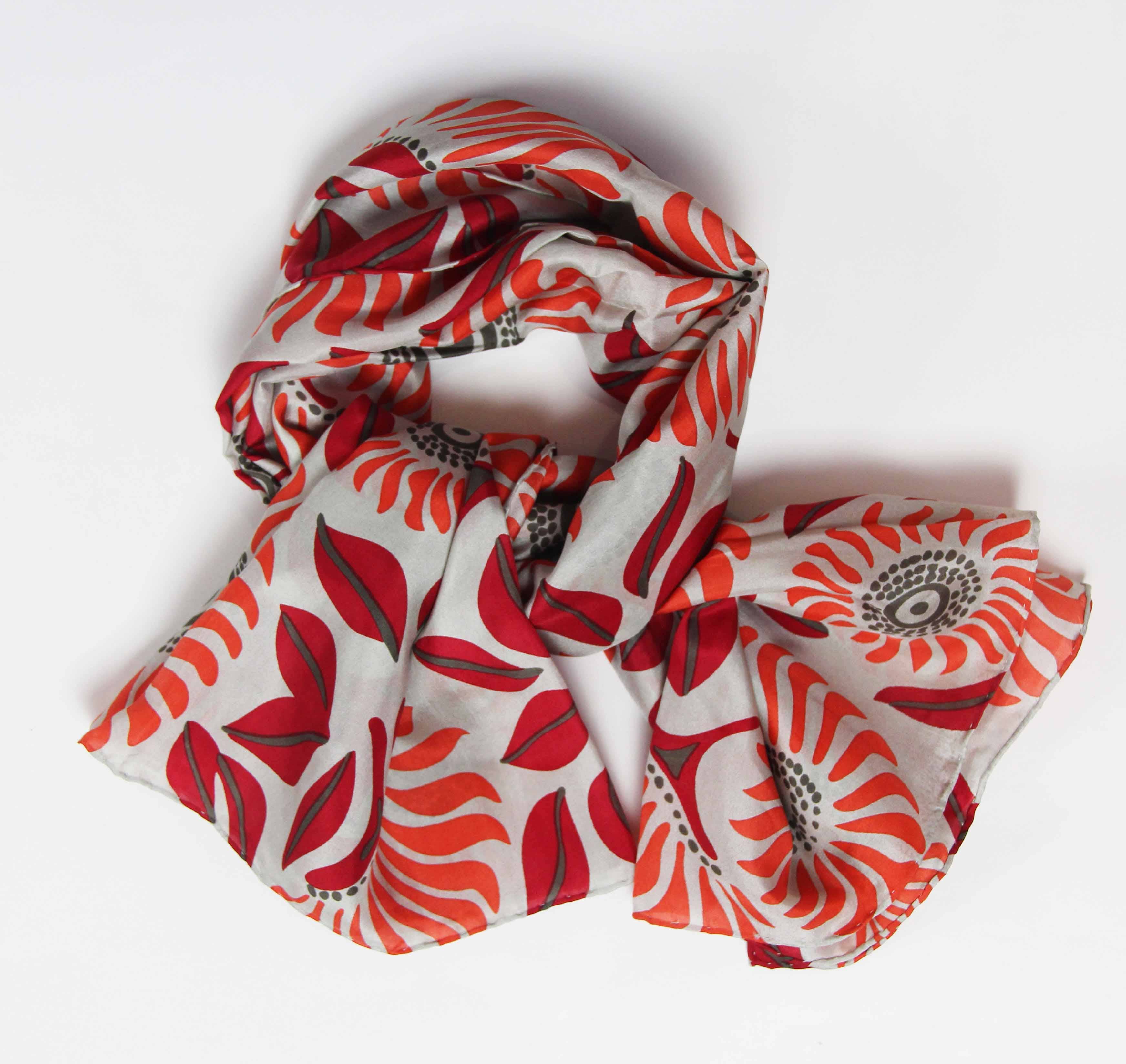 Les Belles Vagabondes - Wholesale Head Scarf - Women's - Folly Orange Silk Square0