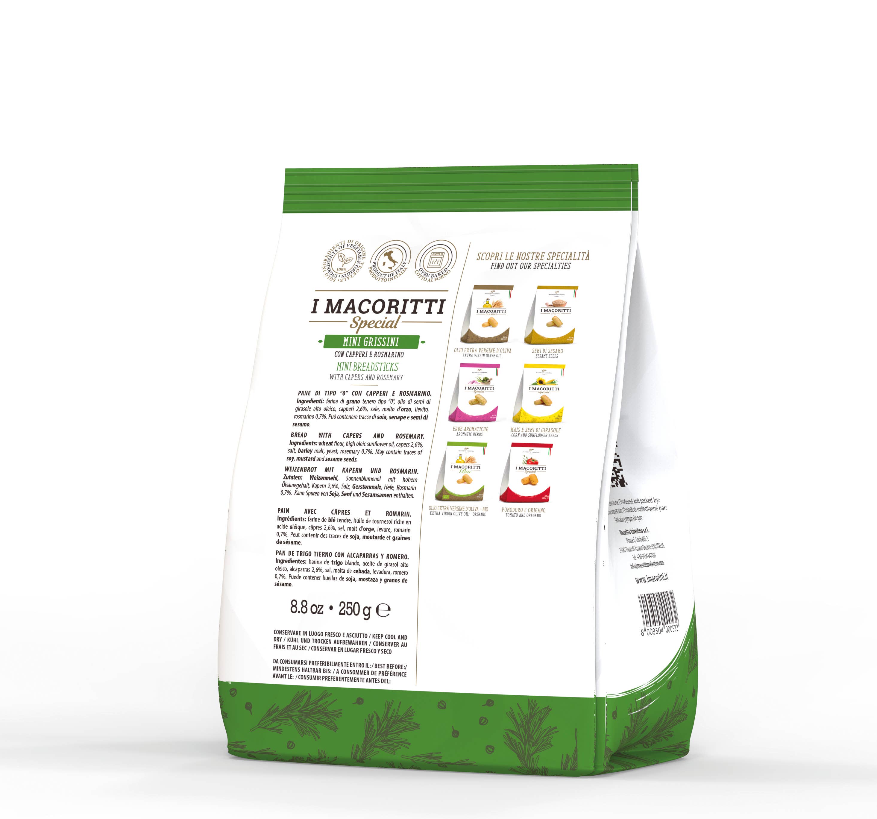 I MACORITTI - Wholesale Crackers - Mini Grissini I Macoritti with Rosemary and Capers1