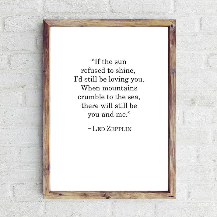 Du och jag sovrum modern bondgård träskylt Led Zepplin för wholesale av The Good Co.