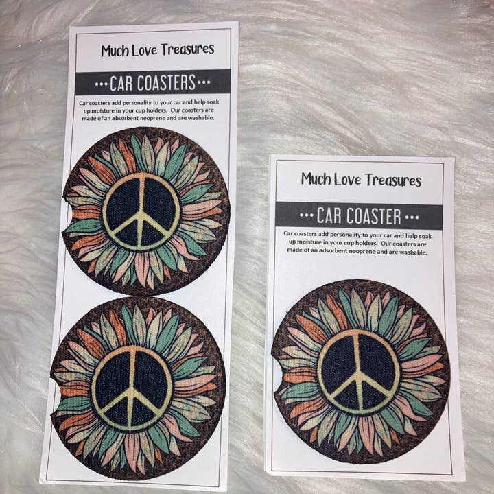 Peace Car Coaster for wholesale by Much Love Treasures