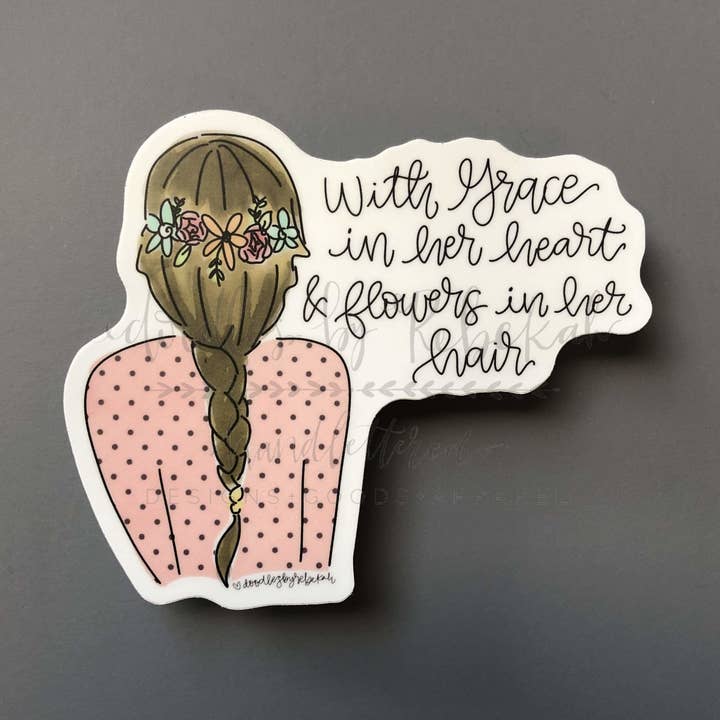 Doodles By Rebekah - Wholesale Sticker - With Grace in Her Heart Sticker0