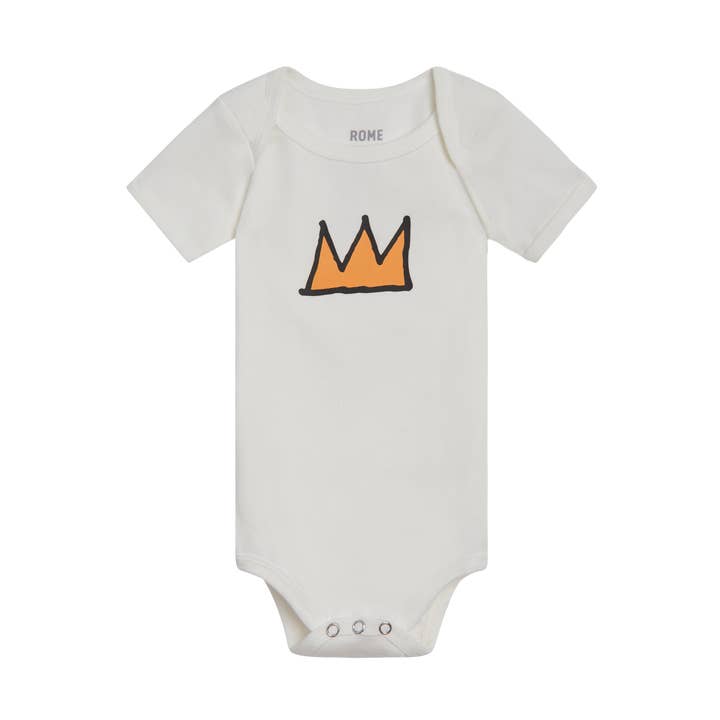 Basquiat Krone Strampler, Elfenbeinfarben für den Großhandel von Rome Pays Off