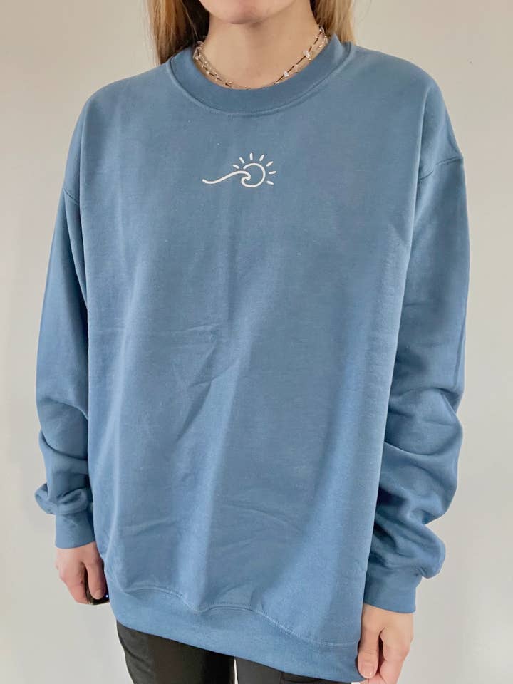 Sunshine Designs Boutique LLC - Wholesale Graphic Sweatshirt - Women's - Sun & Wave Crewneck Sweatshirt1