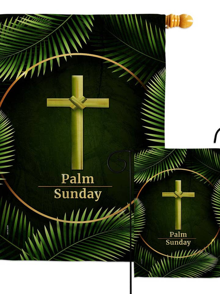 Flag Palm Sunday Faith Flower Cross Garden House 2-Sided for wholesale by Two Group Flag Co