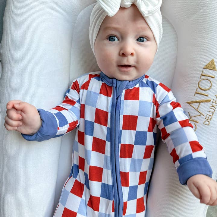 RWB Check Zippy for wholesale by Jensens Jammies