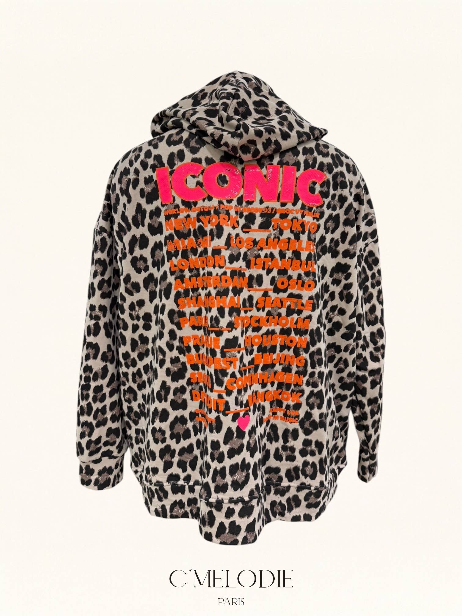C'MELODIE – Hoodie – Mulher por atacado – Grande Tamanho - Hoodie com estampa de leopardo1