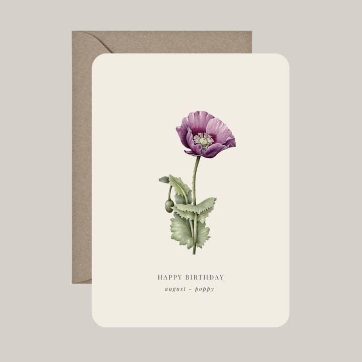 Card with envelope | birth flower August for wholesale by De Papierboetiek