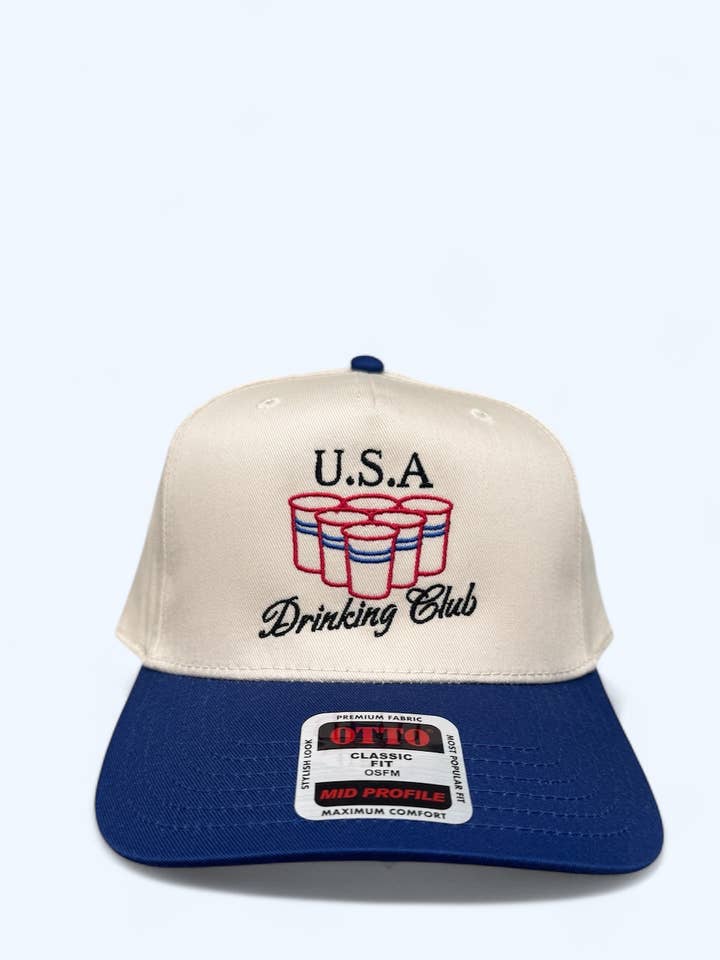 U.S.A Drinking Club 4th of July trucker hat for wholesale by 2People Society
