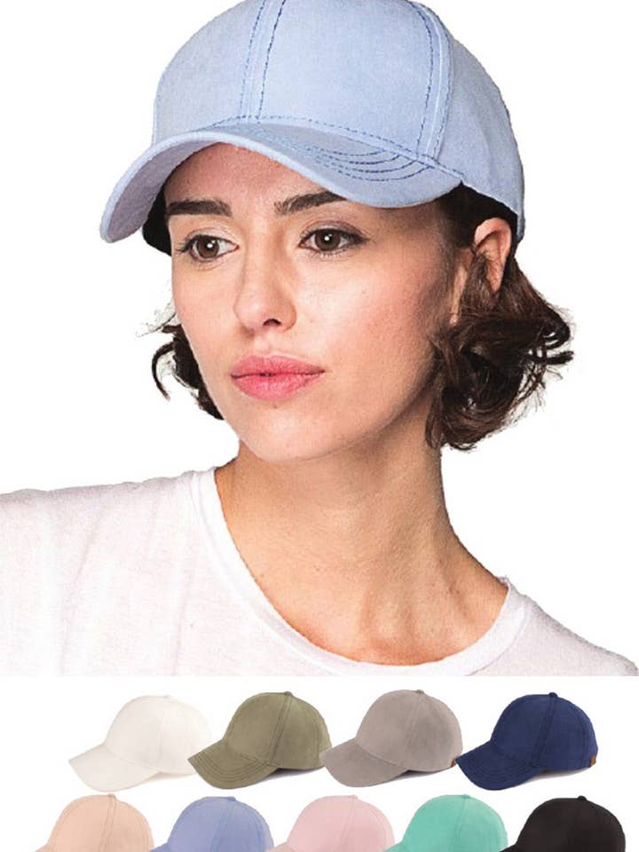C.C Plain Solid Color Baseball Cap for wholesale by Hana