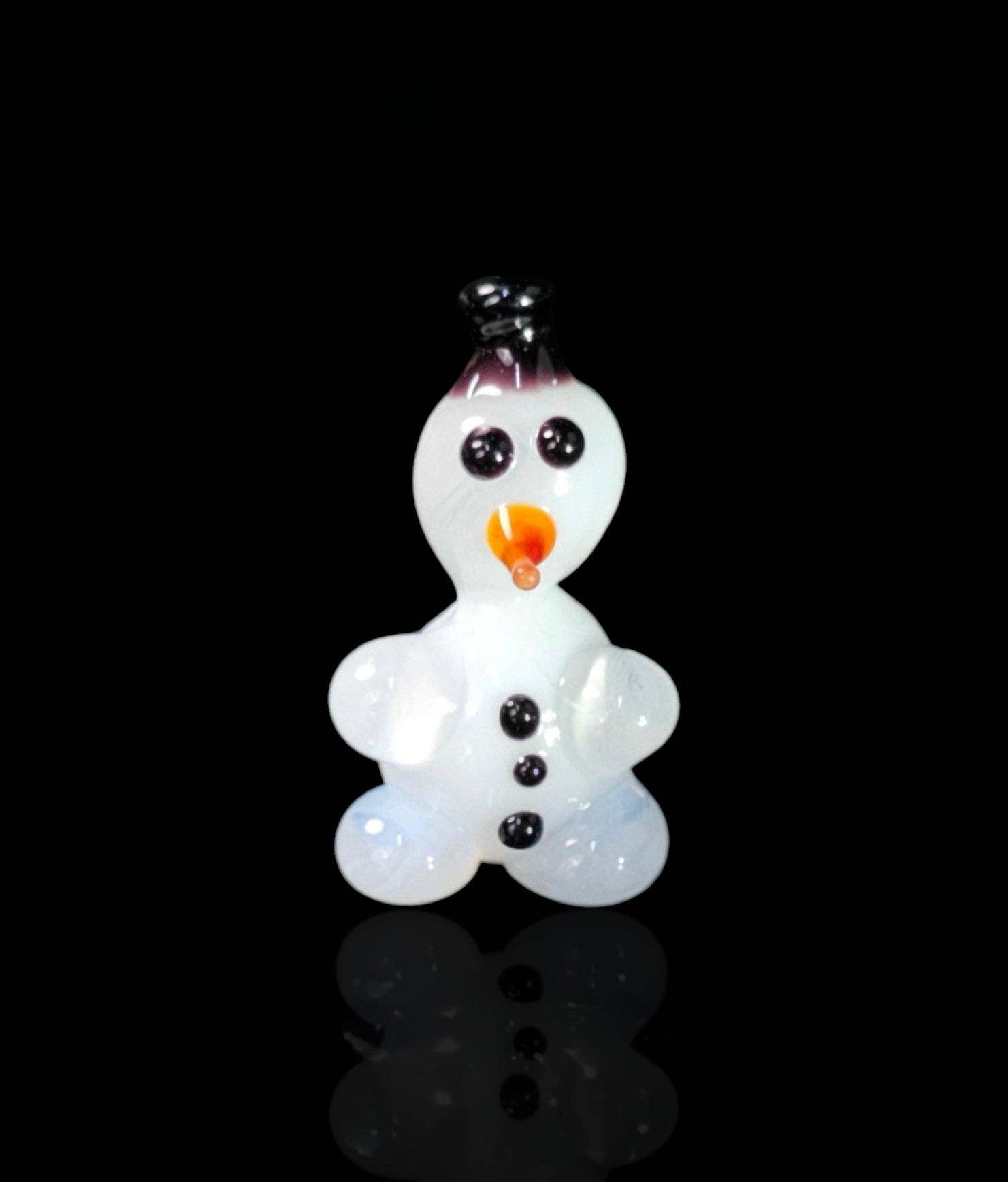 Glass by Iness - Wholesale Decorative Figurine - Snowman Figurine, Mini Glass Collectible, Handmade In Ukraine
