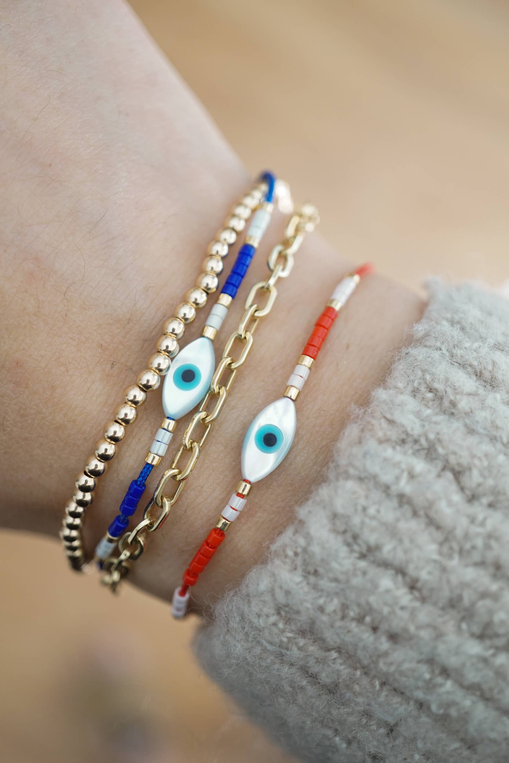 Kindred Row - Wholesale Armband met kralen - Boze Oog Koord Armband, Rood1