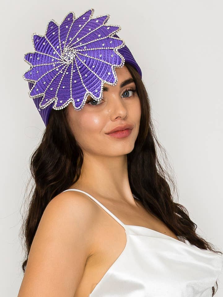 Paper Braid Pill Box Hat with Large Rhinestone Starburst for wholesale by SP Sophia Collection