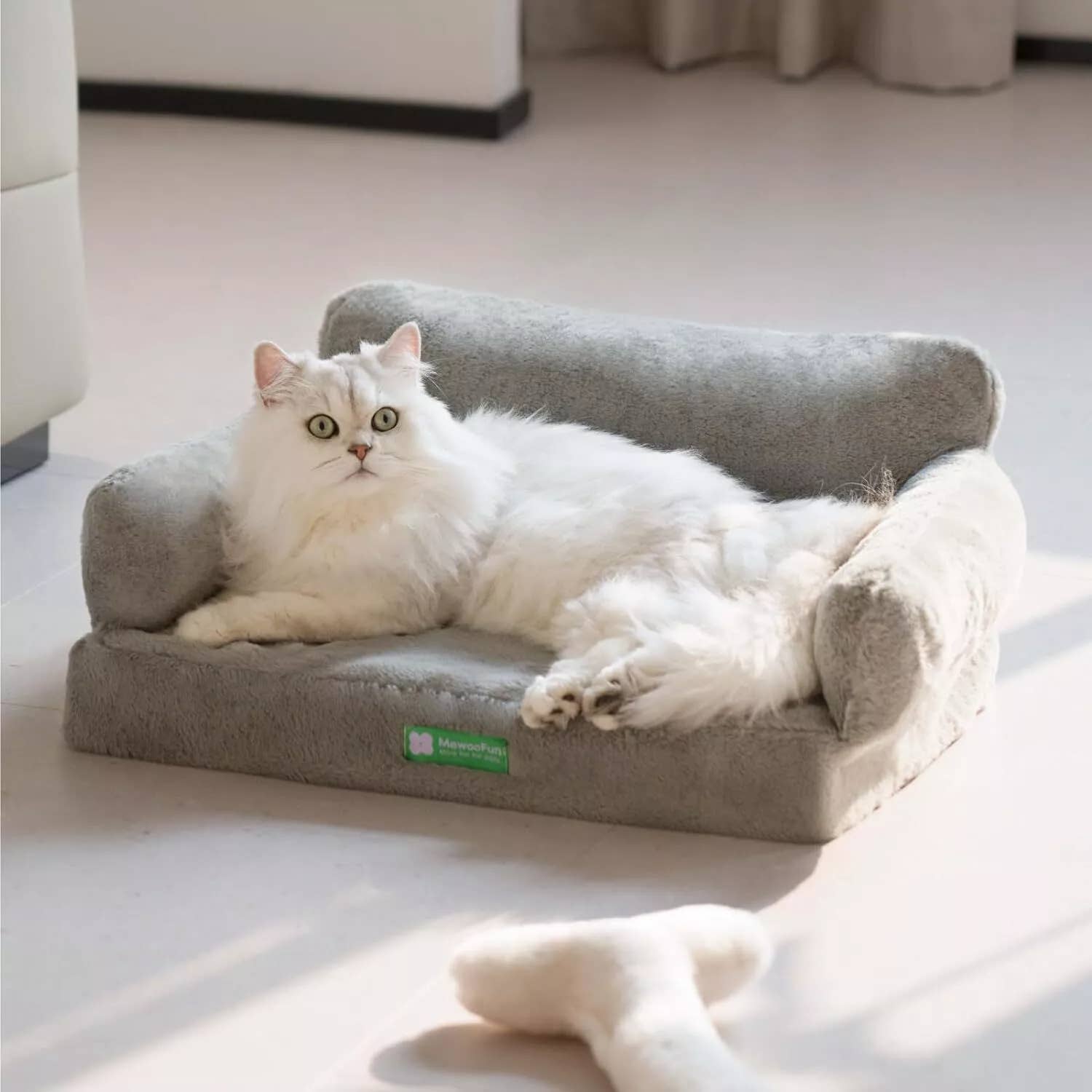 Robud & Mewoofun Official Store - Wholesale Bed voor huisdieren- Kat/hond - Mewoofun slaapbank Fluffy Sofa Zachte wasbare kattenmatten voor honden 0