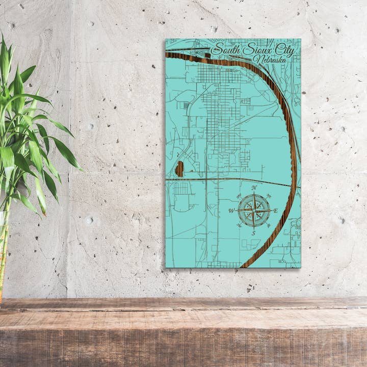 Nebraska: South Sioux City Street Map for wholesale by Fire & Pine