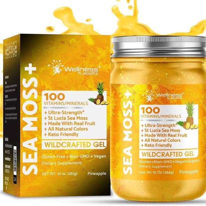 Organic Wildcrafted Sea Moss Gel All Natural Pineapple Flavor – 10 oz for wholesale by Health & Wellness Associates Inc.