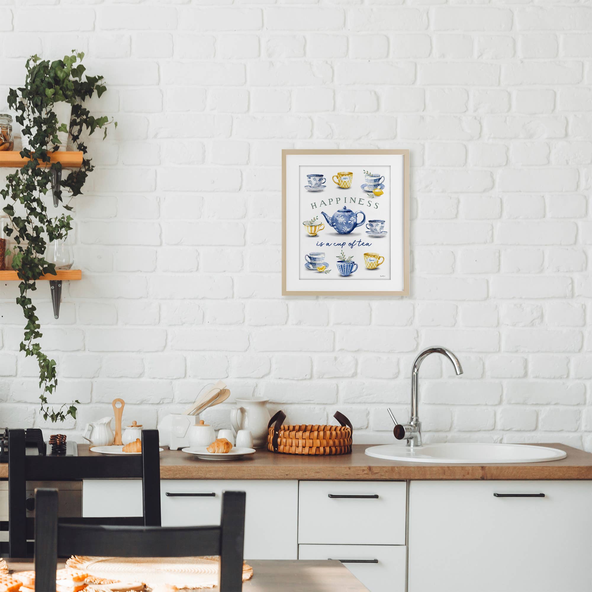 Stupell Industries - Wholesale Wall sign - Happiness is a Cup of Tea - Print Under Glass Wall Art4