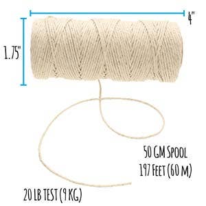 The Bead District - Wholesale Knutselbenodigdheden - Bead Smith natuurlijk hennepkoord - 20 lb/9 kg3