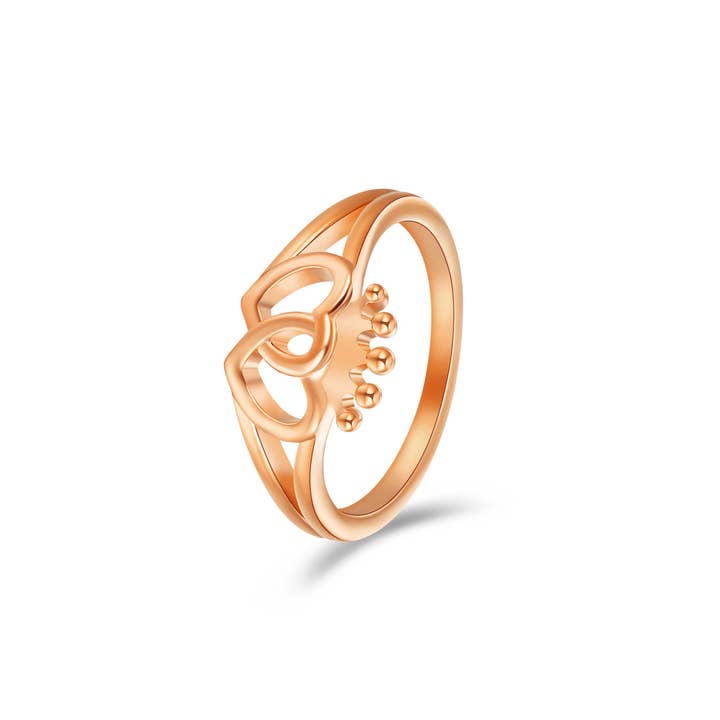 My Jewellery Story - Wholesale Band/stacked ring - Regal Hearts Ring Rose Gold Plated|1-1193-ACLR1