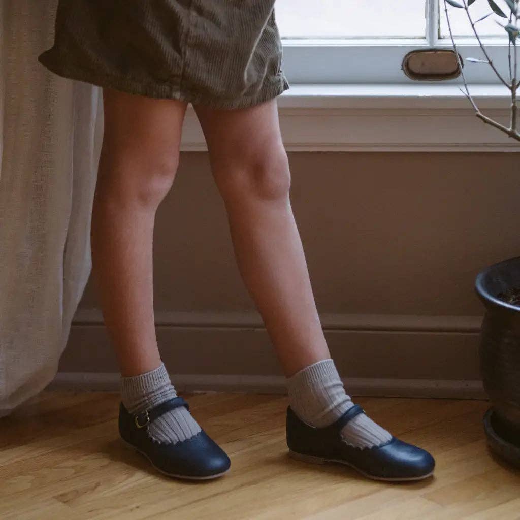 Zimmerman Shoes - Wholesale Flats/Loafers - Kids - Scalloped Mary Jane - Navy2