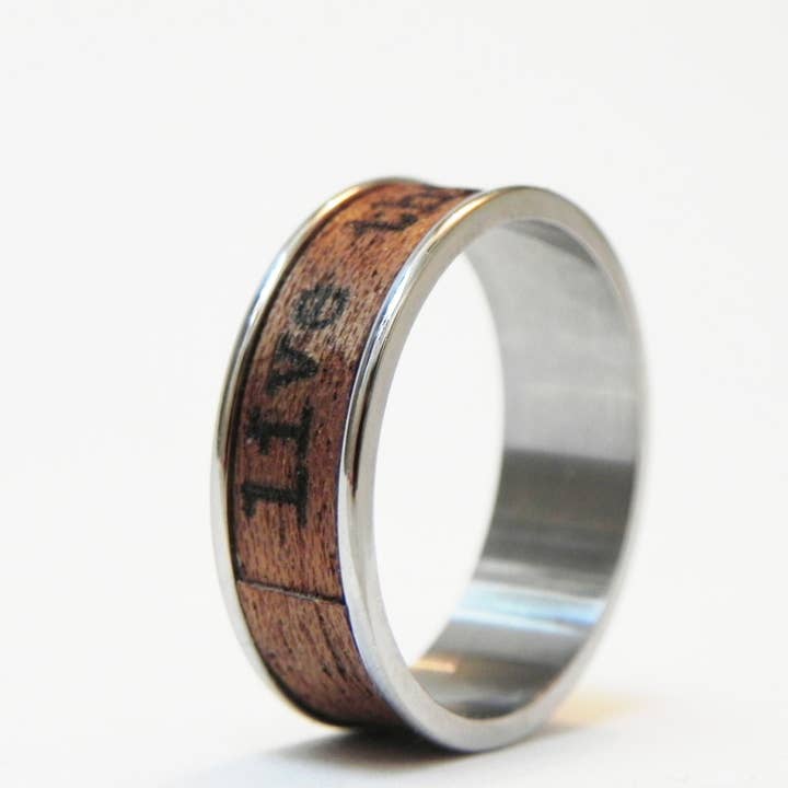 Resolute Star – wholesale Band/stacked ring – Wood Ring "live This Moment" : Men Engagement Ring3
