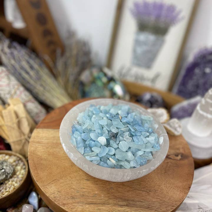 CaNatureLover - Vente Pierre et cristal de spiritualité - Pierres roulées naturelles d’aigue-marine et éclats de cristaux5