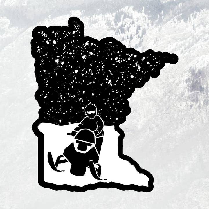 Snowmobile Minnesota Vinyl Sticker for wholesale by Minnesota Awesome
