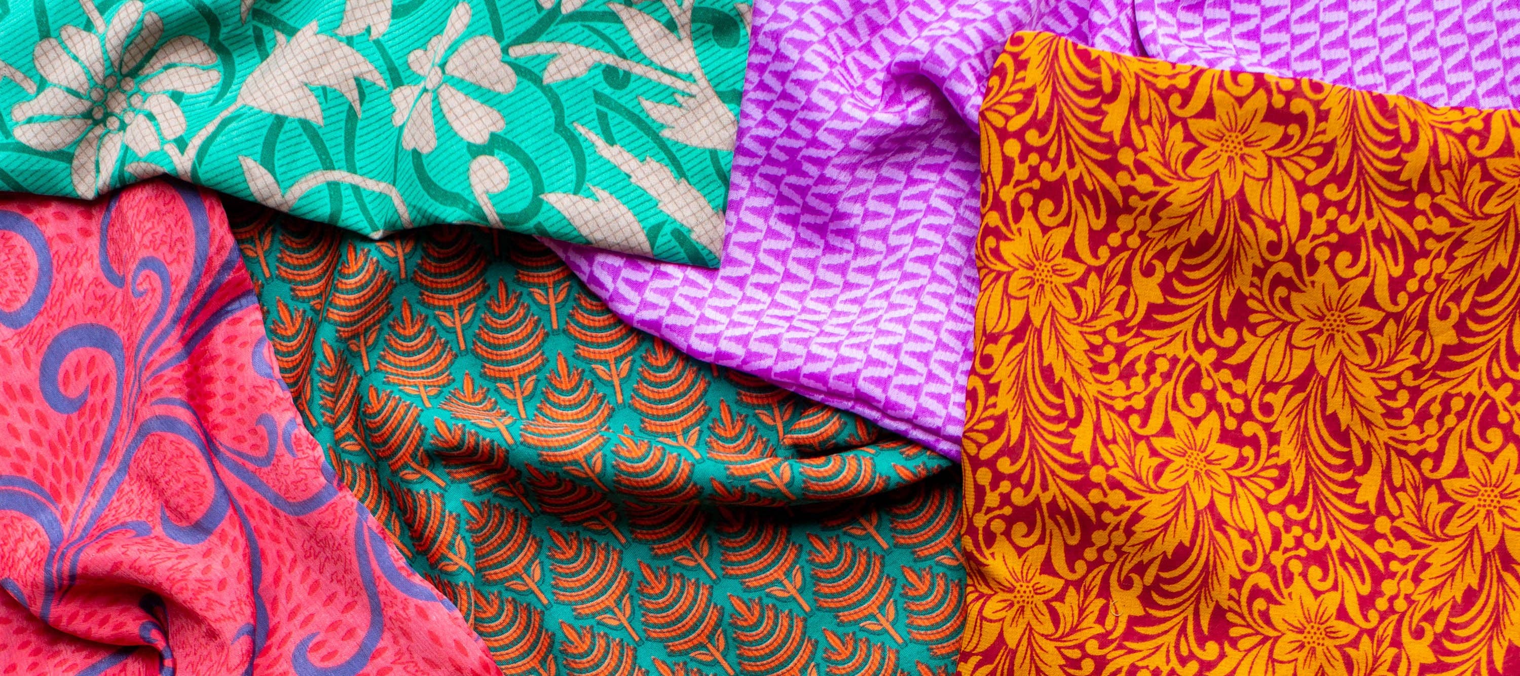 The India Shop – wholesale Gift bag set/pack – Set of 4 Recycled Sari Gift Bags1