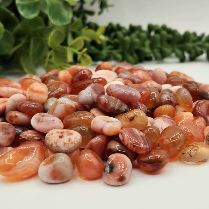 Meraki Gemstones - Wholesale Spiritual Stone/Crystal - Fire Agate Tumbled Gemstones 10-20mm (0.5kg/1.1 lbs.)