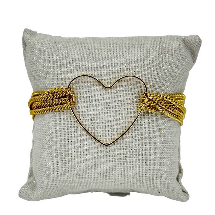 BMR - Venta al por mayor Pulseras de cadenas y eslabones - Pulsera de eslabones y cadena Suskie Gold Heart1