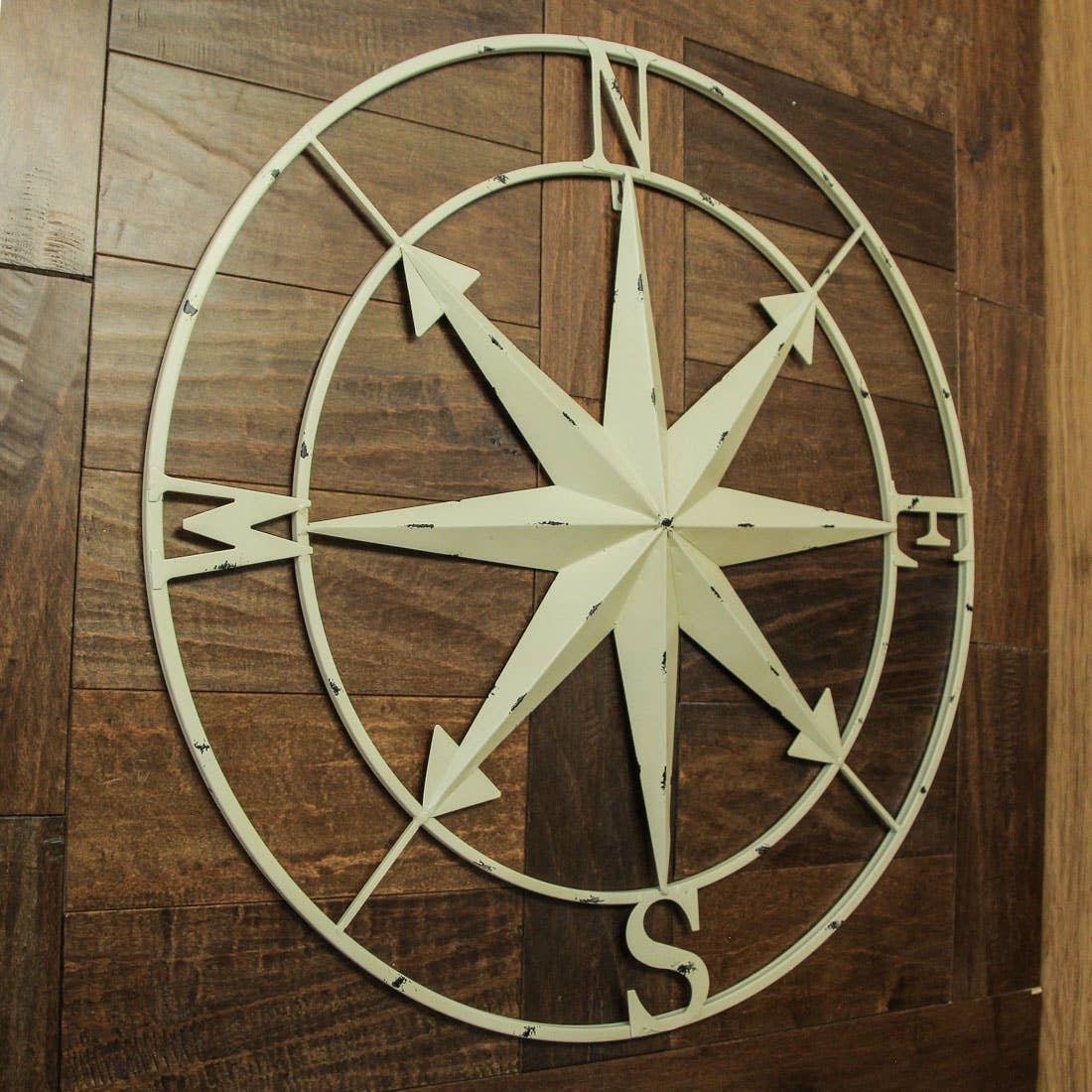 Zeckos - Wholesale Wall Accent - Distressed Metal Nautical Compass Rose Wall Hanging 28 Inch1