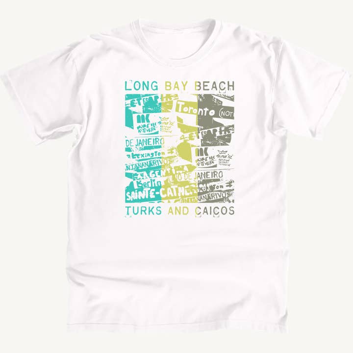 Camiseta Premium Long Bay Beach Signs por atacado de Salt Water Colours