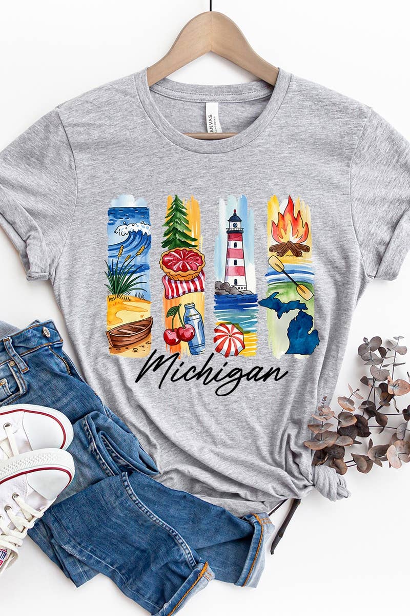 COLORBEAR - Wholesale T-Shirt (Graphic) - Women's - Michigan State Brushstroke Graphic Tee1