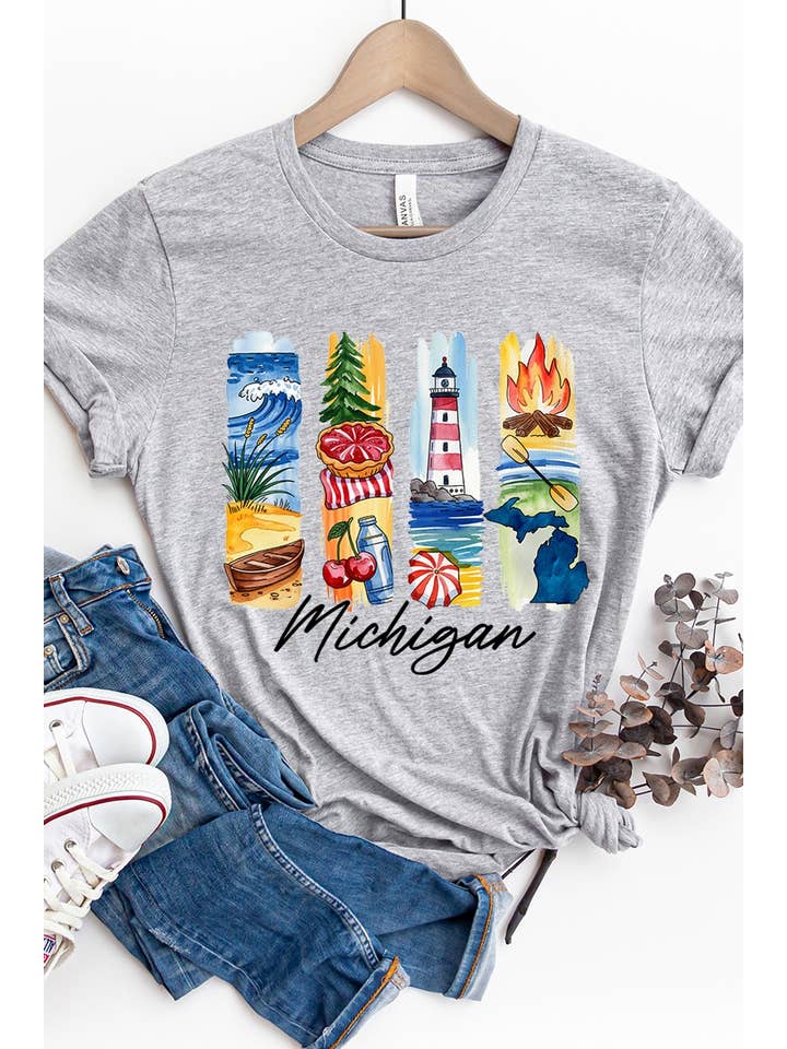 COLORBEAR - Wholesale T-Shirt (Graphic) - Women's - Michigan State Brushstroke Graphic Tee1