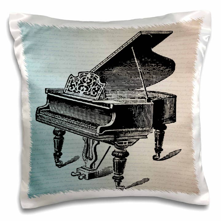 3dRose, Vintage sort klaver musikalsk kunst, pudebetræk for engroshandel hos 3dRose