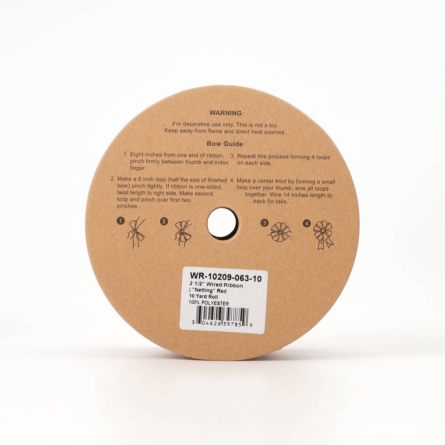 LA Ribbons Wholesale - Wholesale Ribbon - Gift Wrapping - 2 1/2" Wired Ribbon | "Netting" Red | 10 Yard Roll5