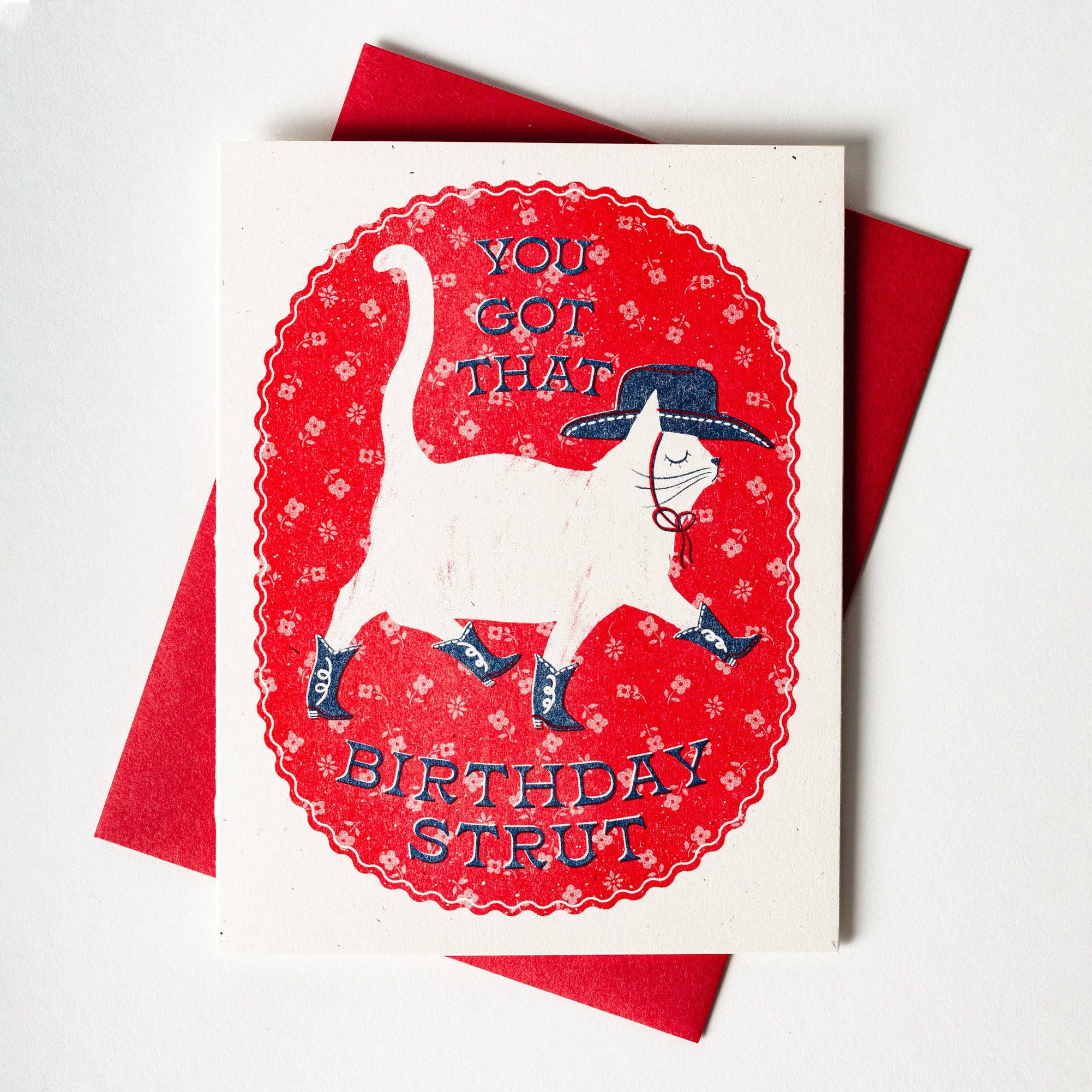 Bromstad Printing Co. – postal de parabéns por atacado – Strut Aniversário - Cartão Risograph2