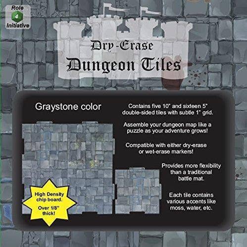 Role 4 Initiative - Wholesale Board Game - Dry Erase Dungeon Tiles, various colors, shapes, and sizes