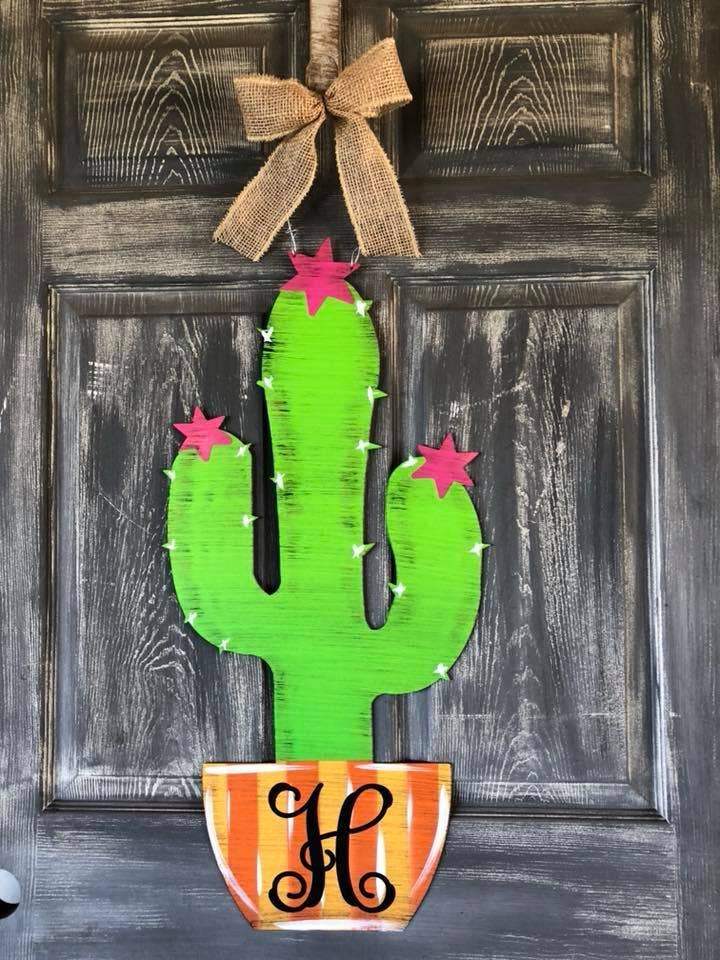 Cactus Door Hanger for wholesale by Steel Southern Designs