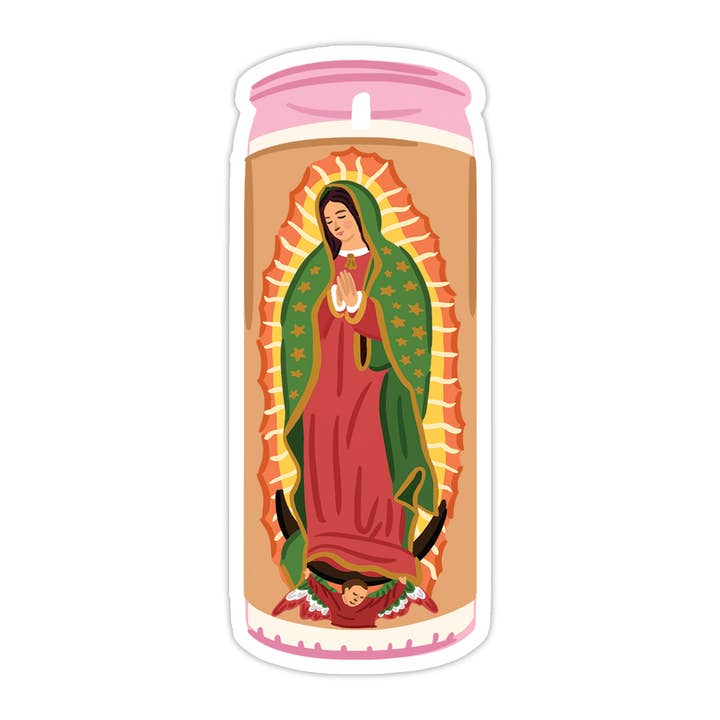 Virgencita Candle Vinyl Sticker for wholesale by Bloomwolf Studio