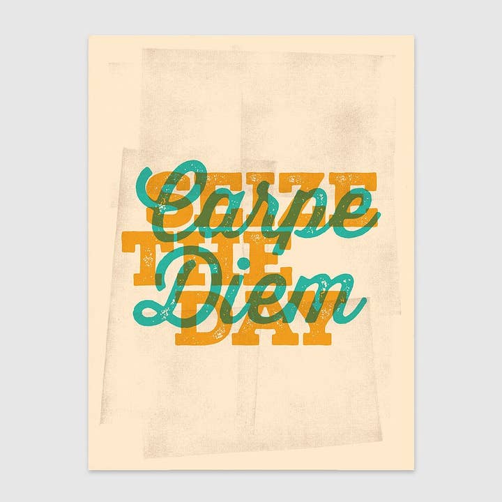 Carpe Diem Wall Art Print, Inspiring Quote for wholesale by Baldy And The Fidget