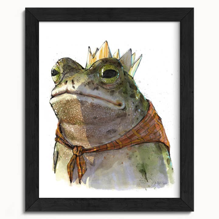 The Ugly Cat Studio - Wholesale Art Print - Toad King Watercolour Fine Art Print11