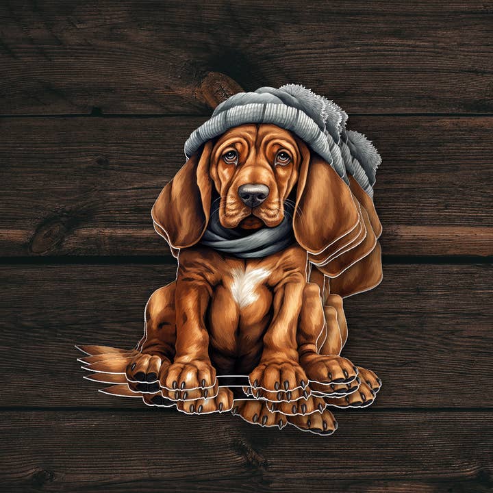 Bloodhound Klistermærke | Sporhund Kunst | Vandtæt Vinyl for engroshandel hos PiggyPrintStickers