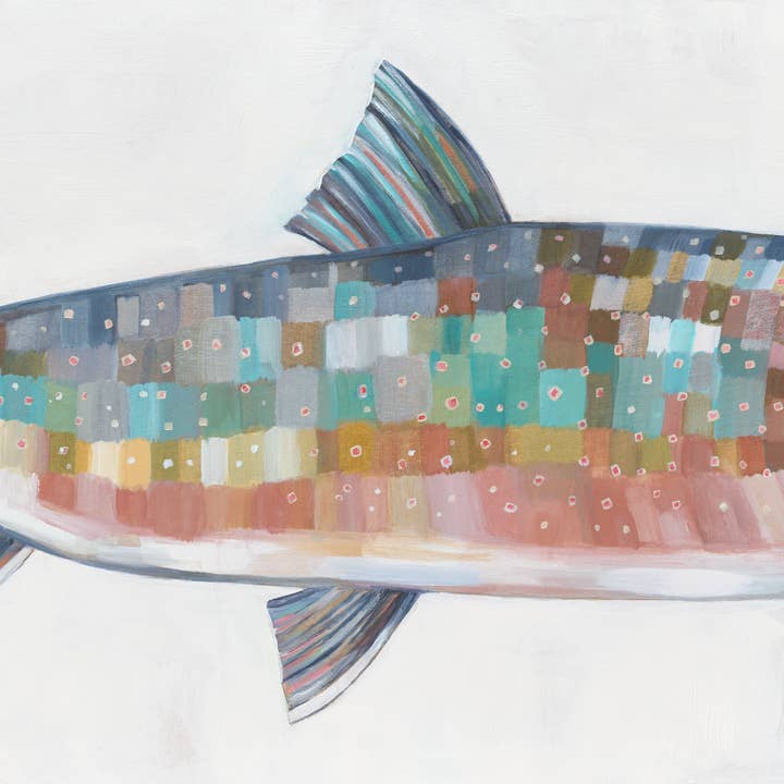 Bull Trout - stampa d'archivio a inchiostro del dipinto originale per la vendita all'ingrosso da parte di SheilaDunnArt