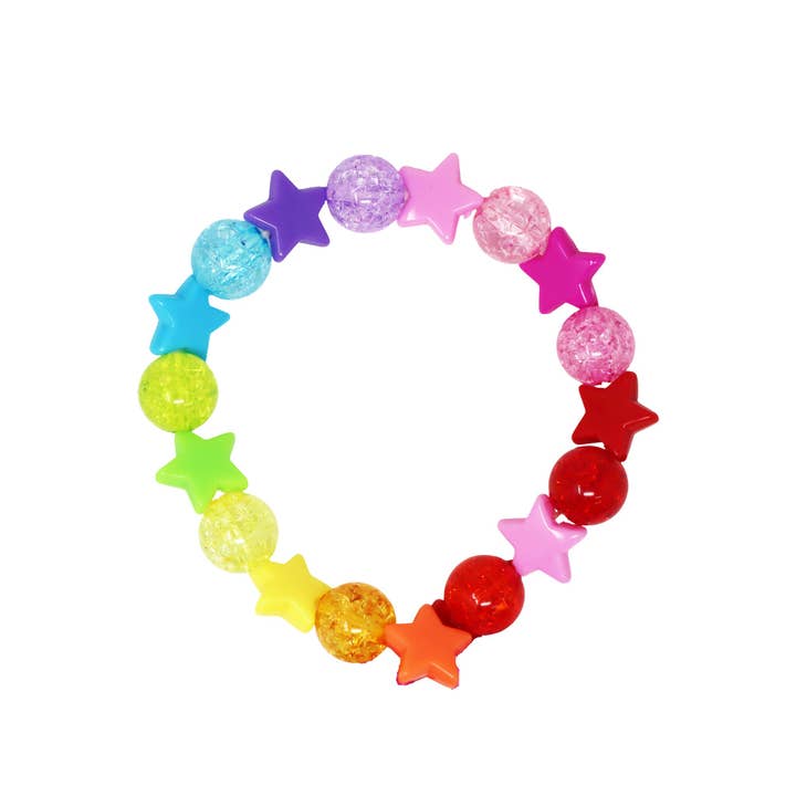 Pink Poppy - Wholesale Beaded bracelet – Kids - Star Rainbow Bracelet - (Pack Size: 6)