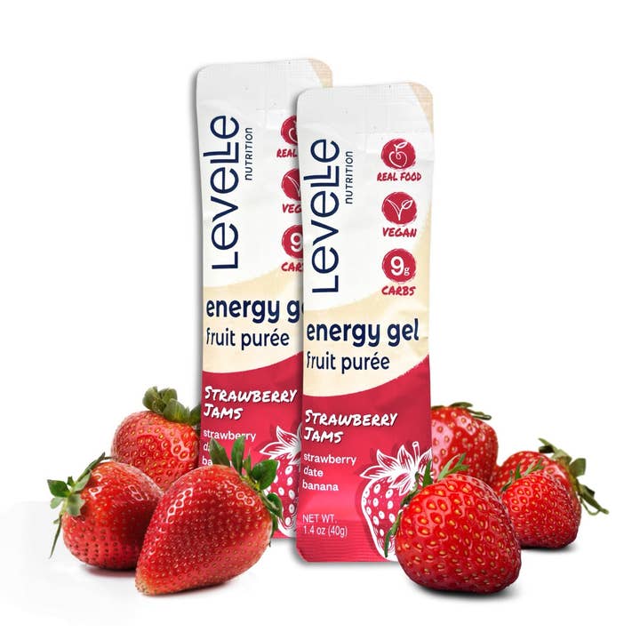 Strawberry Jams Energy Gel - Vegan (40g) for wholesale by Levelle Nutrition