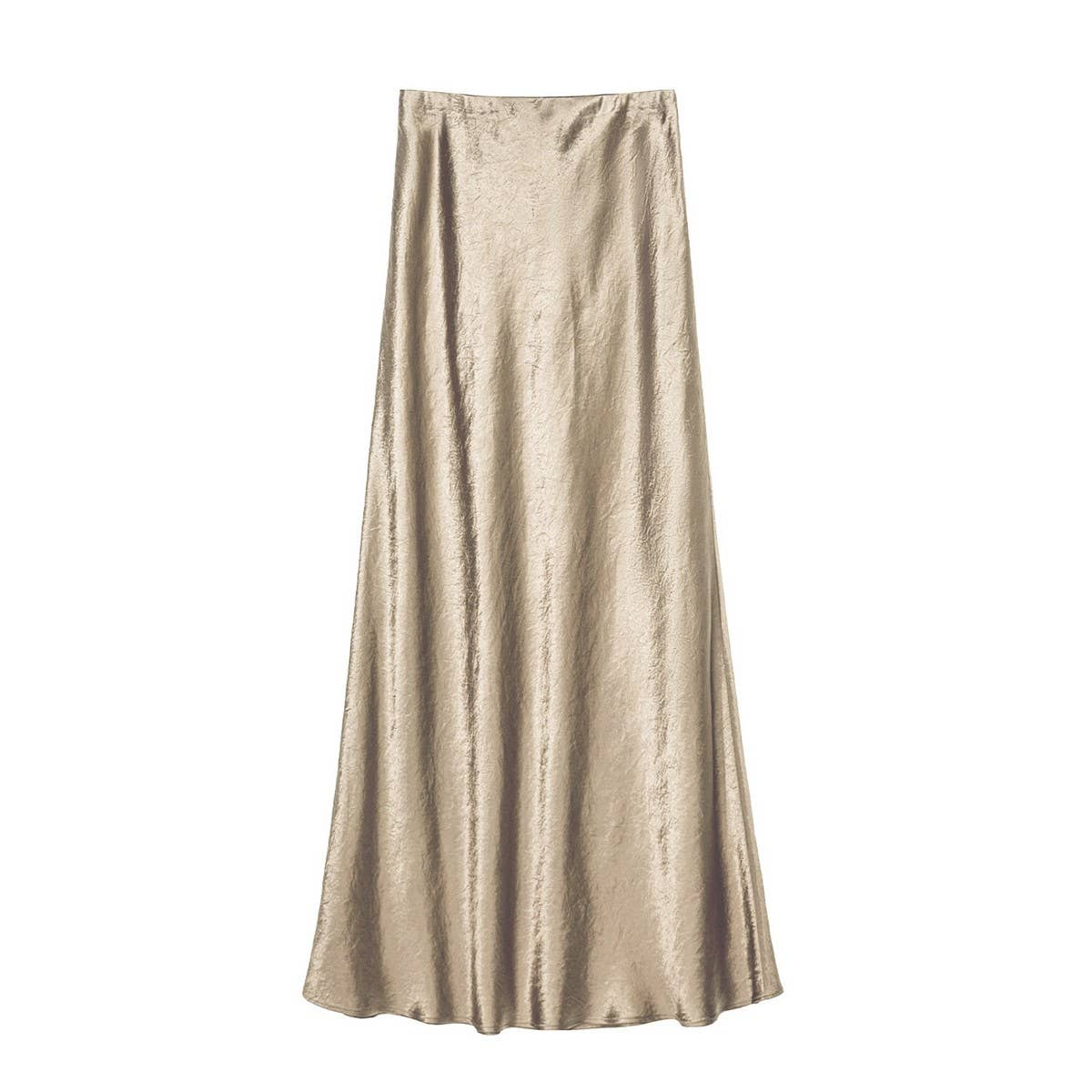 ACCITY - Wholesale Skirt - Women's - SATIN SKIRT HIGH WAIST ELASTIC PATTERN LONG SKIRT_CWBSS03843