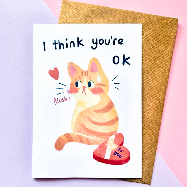 I Think You're Okay Greeting Card for wholesale by Ellen Stubbings Illustration