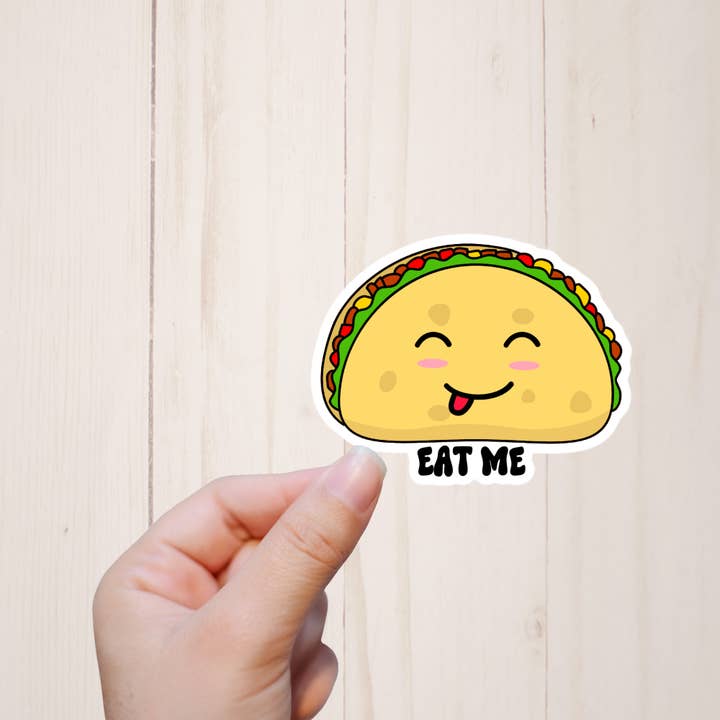 Sorry Not Sorry Co - Venta al por mayor Pegatina - Pegatinas divertidas para tacos, Eat Me, pegatinas de humor para adultos, kawaii