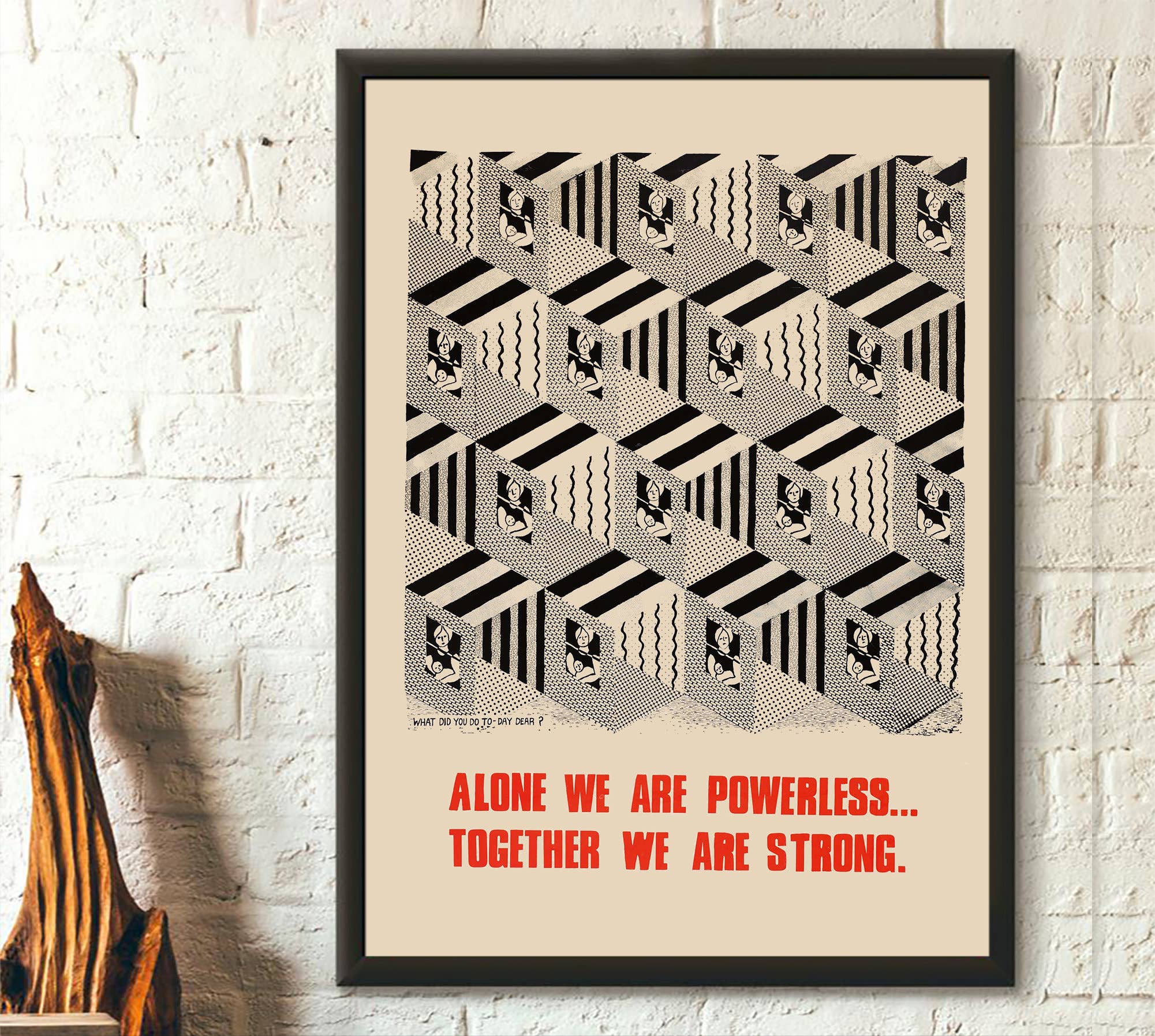 Vintage Wall Graphics – wholesale Poster – Feminist Vintage Poster - Together We Are Stronger0